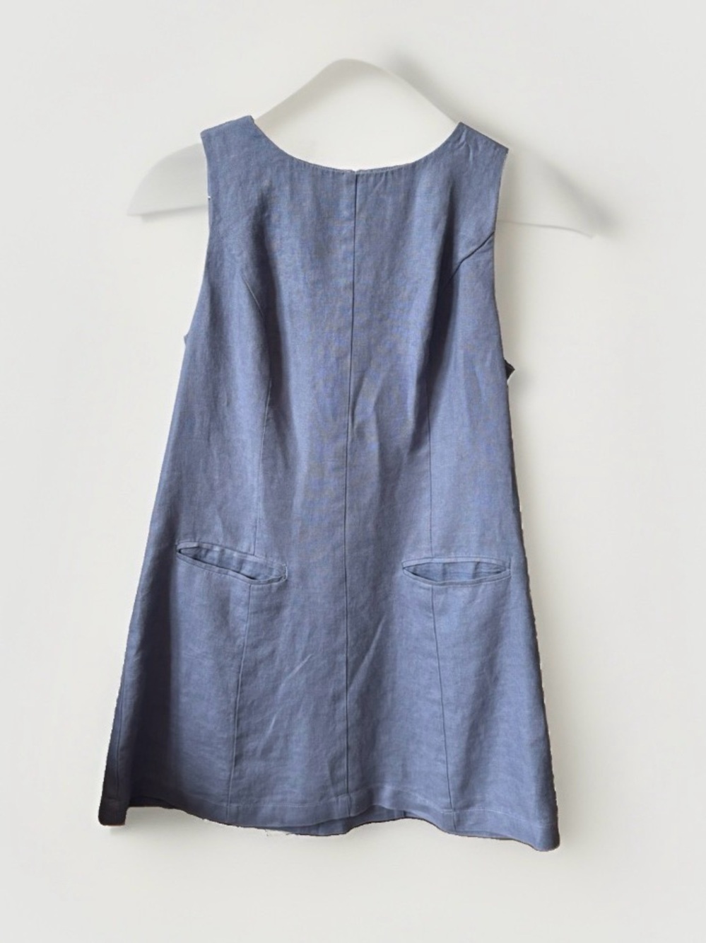 Reformation Citron 100% Linen Mini Dress In Blue With Pockets Size 4